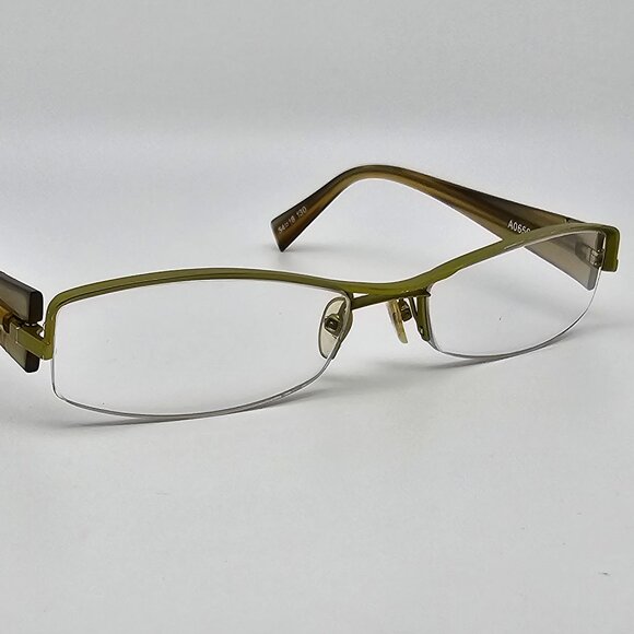 Alain Mikli A0656 17 Lime Green Semi Rimless Eyeglasses Frame w Flexhinge France - Picture 6 of 14